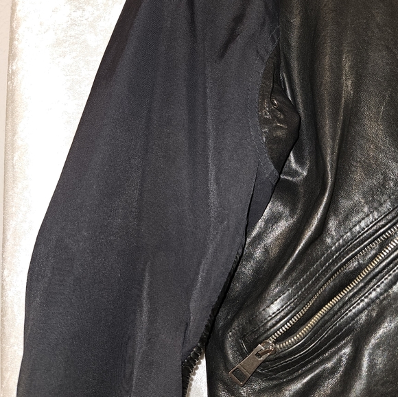 BURBERRY BRIT Leather Ballistic Motorcycle Jacket Size Large - Picture 13 of 15